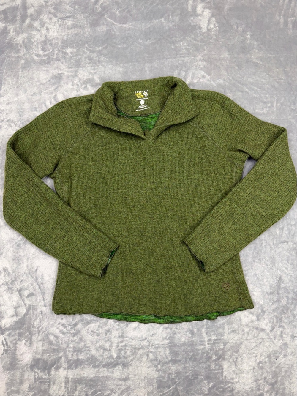 Mountain Hardwear Women's Olive Green Quarter-Zip Knit Pullover Sweater